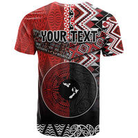 Personalised Aotearoa and Tonga Together T Shirt Manaia and Tongan Tribal Cross - Taniko and Ngatu Art Tattoo LT03 - Polynesian Pride