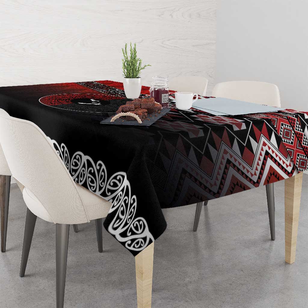Personalised Aotearoa and Tonga Together Tablecloth Manaia and Tongan Tribal Cross - Taniko and Ngatu Art Tattoo LT03 - Polynesian Pride