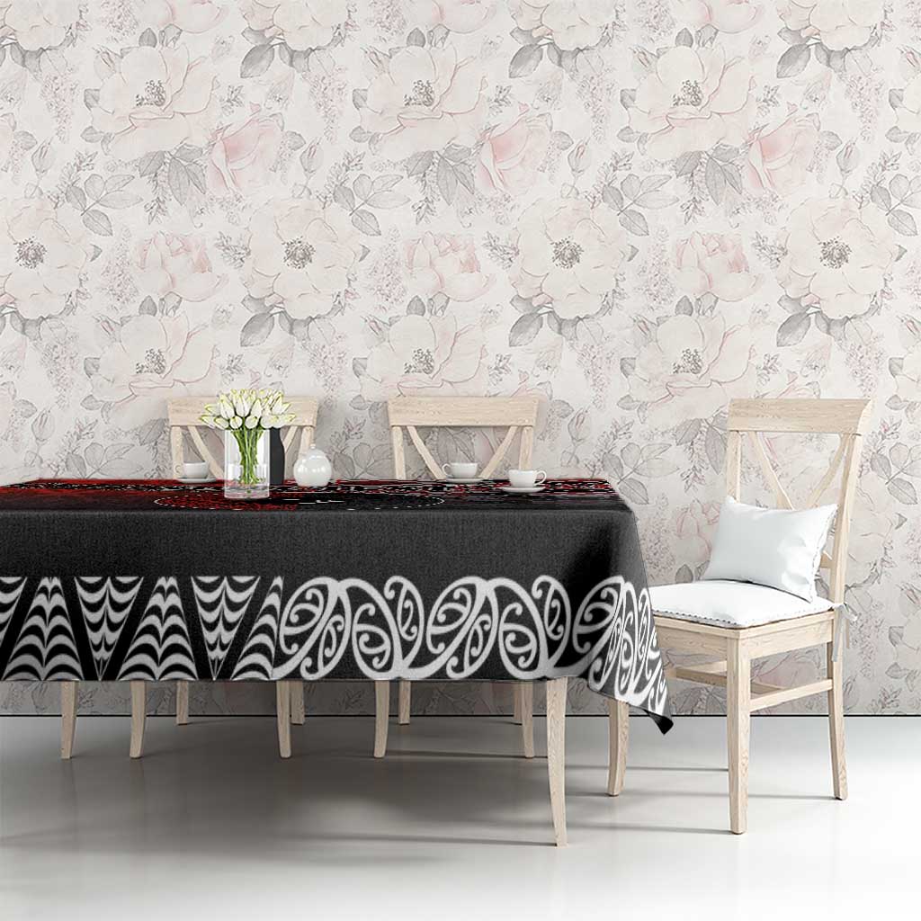 Personalised Aotearoa and Tonga Together Tablecloth Manaia and Tongan Tribal Cross - Taniko and Ngatu Art Tattoo LT03 - Polynesian Pride