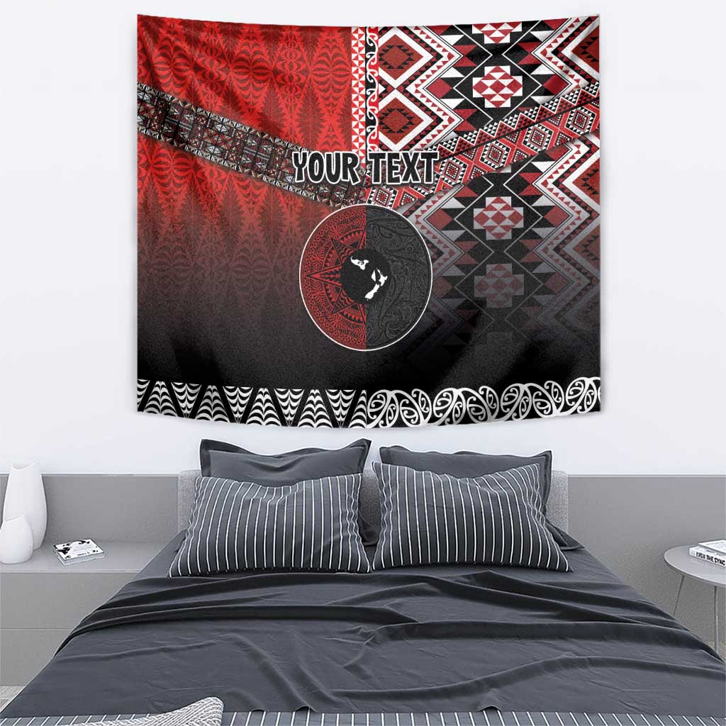 Personalised Aotearoa and Tonga Together Tapestry Manaia and Tongan Tribal Cross - Taniko and Ngatu Art Tattoo LT03 - Polynesian Pride