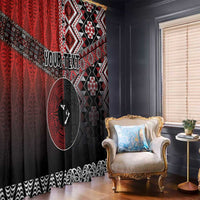 Personalised Aotearoa and Tonga Together Window Curtain Manaia and Tongan Tribal Cross - Taniko and Ngatu Art Tattoo LT03 - Polynesian Pride