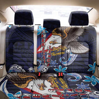 American Samoa Flag Day Back Car Seat Cover Bald Eagle with Uatogi and Fue - Polynesian and Floral Tribal Tattoo LT03 - Polynesian Pride