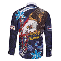 American Samoa Flag Day Family Matching Summer Maxi Dress and Hawaiian Shirt Bald Eagle with Uatogi and Fue - Polynesian and Floral Tribal Tattoo LT03 - Polynesian Pride