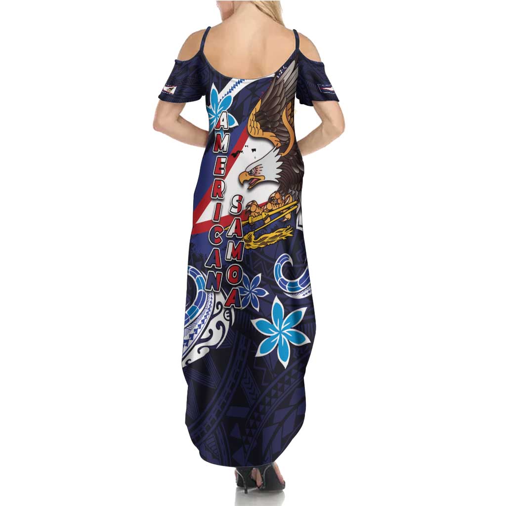 American Samoa Flag Day Family Matching Summer Maxi Dress and Hawaiian Shirt Bald Eagle with Uatogi and Fue - Polynesian and Floral Tribal Tattoo LT03 - Polynesian Pride