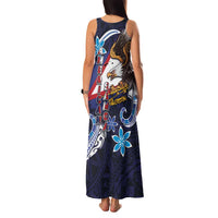 American Samoa Flag Day Family Matching Tank Maxi Dress and Hawaiian Shirt Bald Eagle with Uatogi and Fue - Polynesian and Floral Tribal Tattoo LT03 - Polynesian Pride