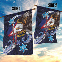 American Samoa Flag Day Garden Flag Bald Eagle with Uatogi and Fue - Polynesian and Floral Tribal Tattoo LT03 - Polynesian Pride