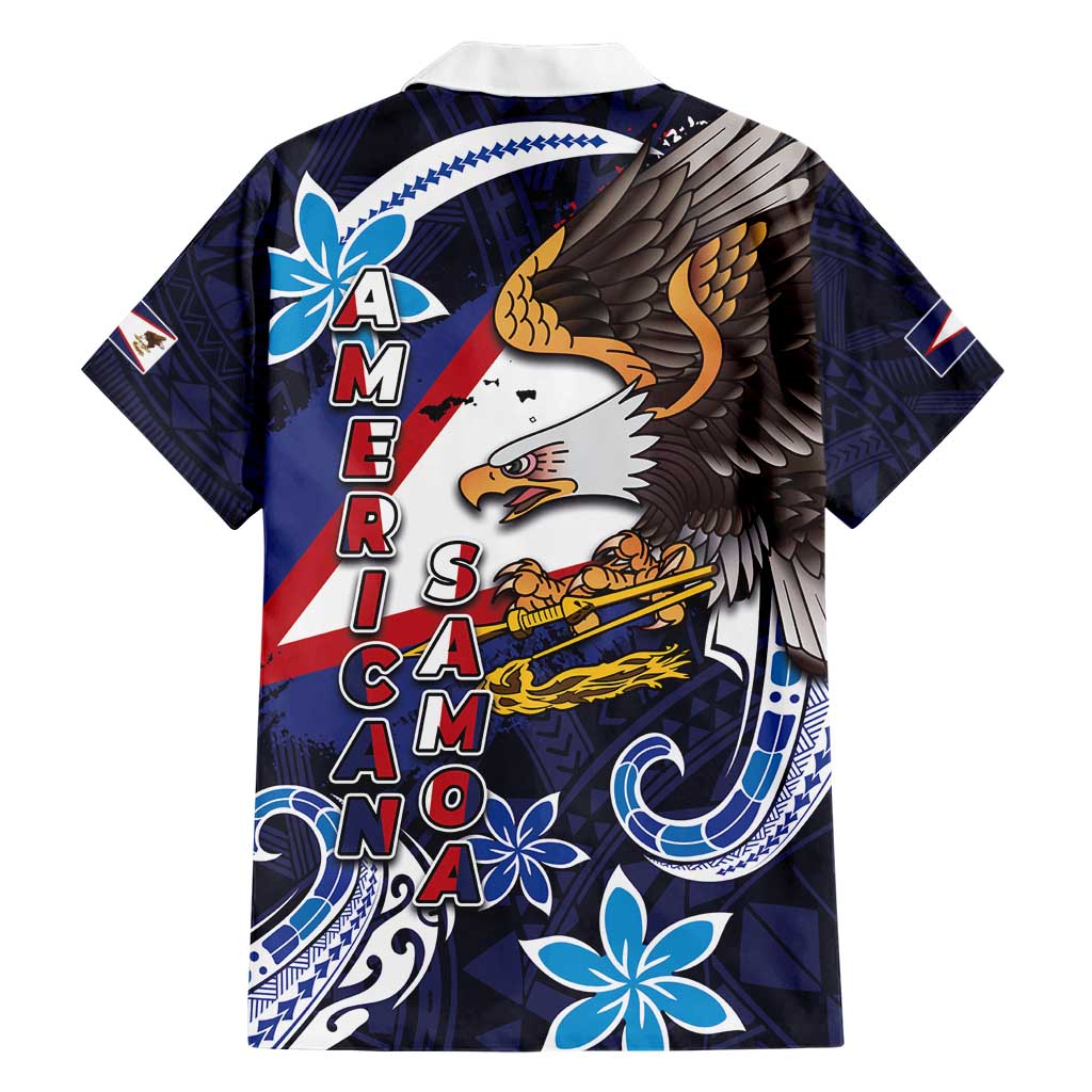 American Samoa Flag Day Hawaiian Shirt Bald Eagle with Uatogi and Fue - Polynesian and Floral Tribal Tattoo LT03 - Polynesian Pride