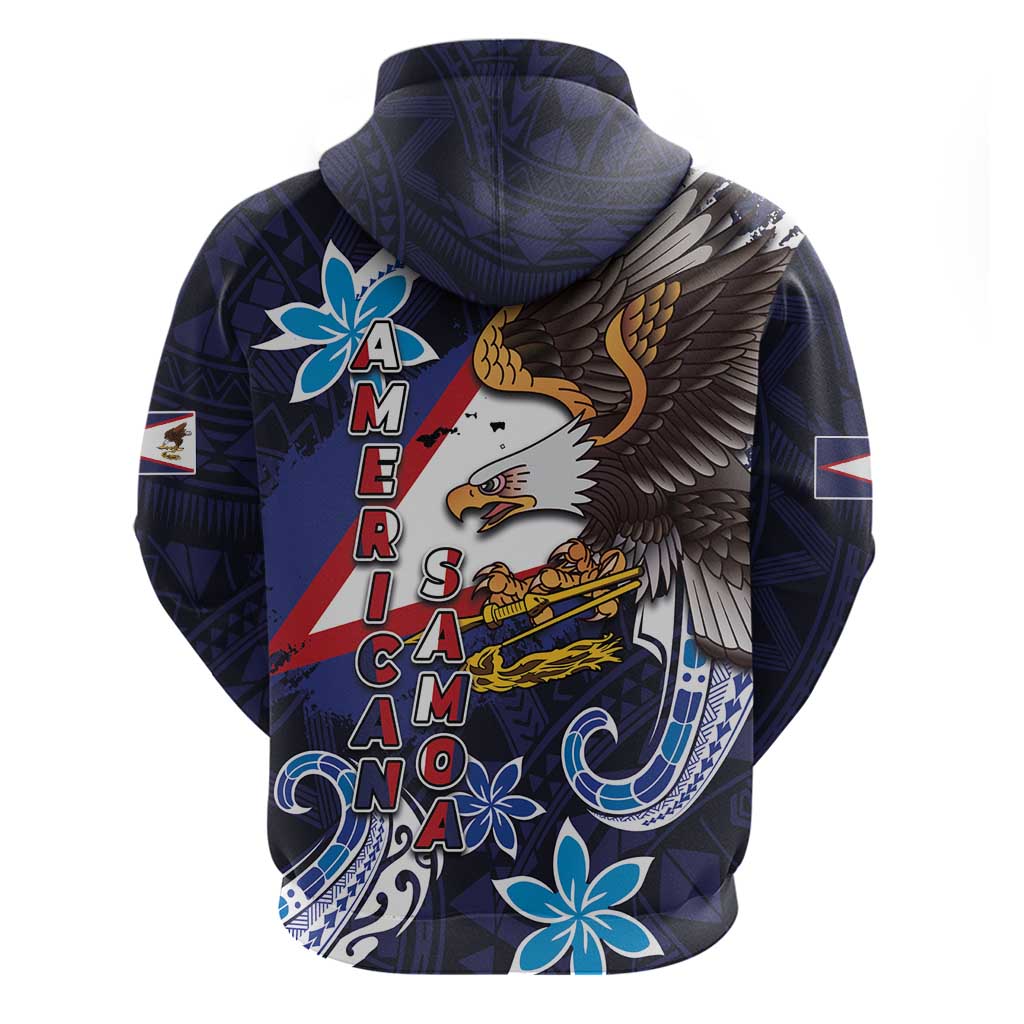 American Samoa Flag Day Hoodie Bald Eagle with Uatogi and Fue - Polynesian and Floral Tribal Tattoo LT03 - Polynesian Pride