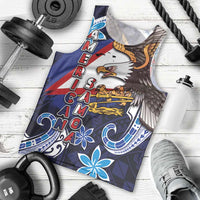 American Samoa Flag Day Men Tank Top Bald Eagle with Uatogi and Fue - Polynesian and Floral Tribal Tattoo LT03 - Polynesian Pride