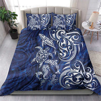 New Zealand Connecting with Seas Bedding Set Maori Tribal and Sea Animals Tattoo - White Glass Style LT03 - Polynesian Pride