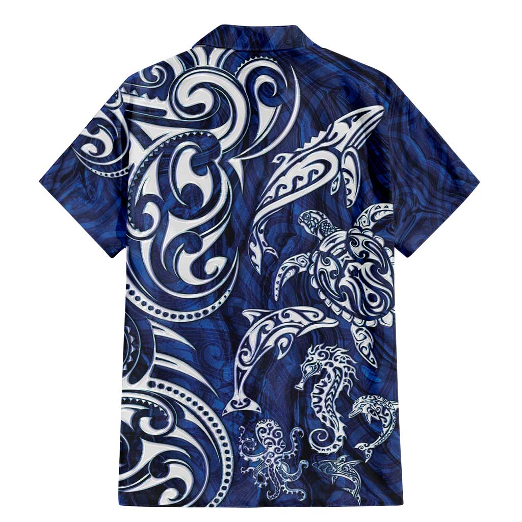 New Zealand Connecting with Seas Family Matching Mermaid Dress and Hawaiian Shirt Maori Tribal and Sea Animals Tattoo - White Glass Style LT03 - Polynesian Pride