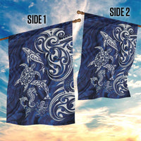 New Zealand Connecting with Seas Garden Flag Maori Tribal and Sea Animals Tattoo - White Glass Style LT03 - Polynesian Pride