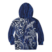 New Zealand Connecting with Seas Kid Hoodie Maori Tribal and Sea Animals Tattoo - White Glass Style LT03 - Polynesian Pride