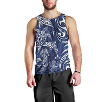 New Zealand Connecting with Seas Men Tank Top Maori Tribal and Sea Animals Tattoo - White Glass Style LT03 - Polynesian Pride