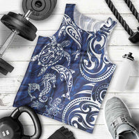 New Zealand Connecting with Seas Men Tank Top Maori Tribal and Sea Animals Tattoo - White Glass Style LT03 - Polynesian Pride