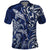 New Zealand Connecting with Seas Polo Shirt Maori Tribal and Sea Animals Tattoo - White Glass Style