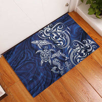 New Zealand Connecting with Seas Rubber Doormat Maori Tribal and Sea Animals Tattoo - White Glass Style LT03 - Polynesian Pride