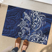 New Zealand Connecting with Seas Rubber Doormat Maori Tribal and Sea Animals Tattoo - White Glass Style LT03 - Polynesian Pride