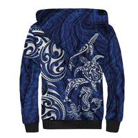 New Zealand Connecting with Seas Sherpa Hoodie Maori Tribal and Sea Animals Tattoo - White Glass Style LT03 - Polynesian Pride