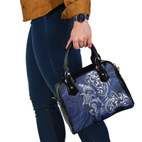 New Zealand Connecting with Seas Shoulder Handbag Maori Tribal and Sea Animals Tattoo - White Glass Style LT03 - Polynesian Pride
