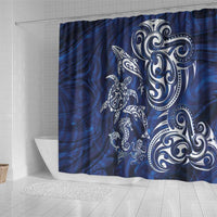 New Zealand Connecting with Seas Shower Curtain Maori Tribal and Sea Animals Tattoo - White Glass Style LT03 - Polynesian Pride