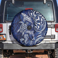 New Zealand Connecting with Seas Spare Tire Cover Maori Tribal and Sea Animals Tattoo - White Glass Style LT03 Navy - Polynesian Pride