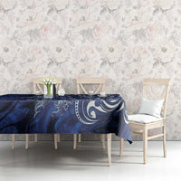 New Zealand Connecting with Seas Tablecloth Maori Tribal and Sea Animals Tattoo - White Glass Style LT03 - Polynesian Pride
