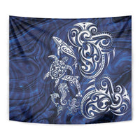New Zealand Connecting with Seas Tapestry Maori Tribal and Sea Animals Tattoo - White Glass Style LT03 - Polynesian Pride