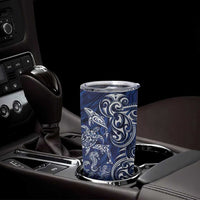 New Zealand Connecting with Seas Tumbler Cup Maori Tribal and Sea Animals Tattoo - White Glass Style LT03 - Polynesian Pride