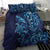New Zealand Connecting with Seas Bedding Set Maori Tribal and Sea Animals Tattoo - Sea Texture Glass Style
