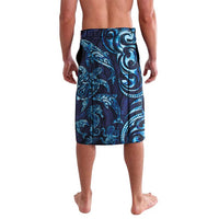 New Zealand Connecting with Seas Lavalava Maori Tribal and Sea Animals Tattoo - Sea Texture Glass Style LT03 - Polynesian Pride