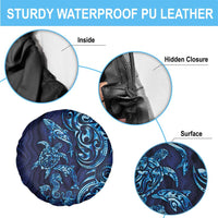 New Zealand Connecting with Seas Spare Tire Cover Maori Tribal and Sea Animals Tattoo - Sea Texture Glass Style LT03 - Polynesian Pride