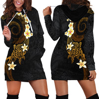 Polynesian Spiral Tribal Tattoo Hoodie Dress Golden Color LT03 - Polynesian Pride