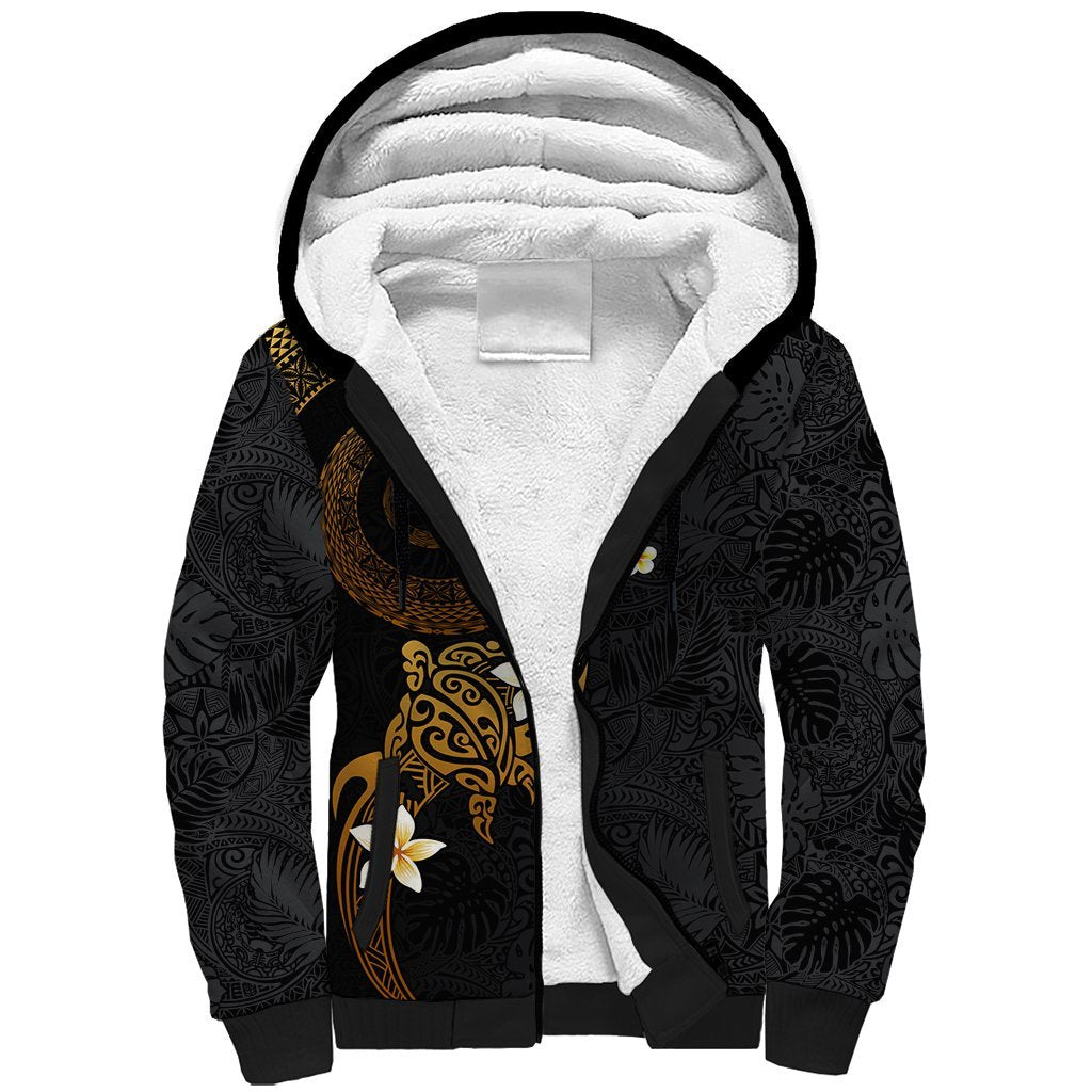 Polynesian Spiral Tribal Tattoo Sherpa Hoodie Golden Color LT03 Unisex Yellow - Polynesian Pride