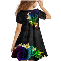 Polynesian Spiral Tribal Tattoo Family Matching Mermaid Dress and Hawaiian Shirt Fanciful Color LT03 - Polynesian Pride