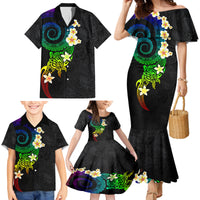 Polynesian Spiral Tribal Tattoo Family Matching Mermaid Dress and Hawaiian Shirt Fanciful Color LT03 - Polynesian Pride