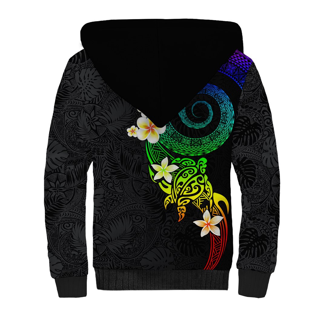 Polynesian Spiral Tribal Tattoo Sherpa Hoodie Fanciful Color LT03 - Polynesian Pride