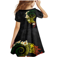 Polynesian Spiral Tribal Tattoo Family Matching Mermaid Dress and Hawaiian Shirt Reggae Color LT03 - Polynesian Pride