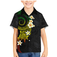 Polynesian Spiral Tribal Tattoo Family Matching Mermaid Dress and Hawaiian Shirt Reggae Color LT03 Son's Shirt Reggae - Polynesian Pride