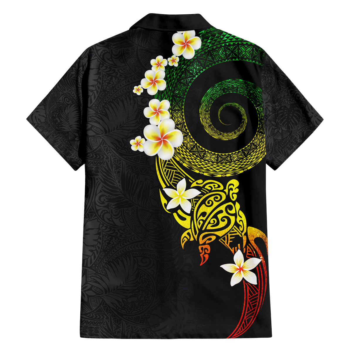 Polynesian Spiral Tribal Tattoo Family Matching Off Shoulder Maxi Dress and Hawaiian Shirt Reggae Color LT03 - Polynesian Pride