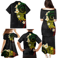 Polynesian Spiral Tribal Tattoo Family Matching Puletasi and Hawaiian Shirt Reggae Color LT03 - Polynesian Pride