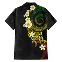 Polynesian Spiral Tribal Tattoo Family Matching Puletasi and Hawaiian Shirt Reggae Color LT03 - Polynesian Pride