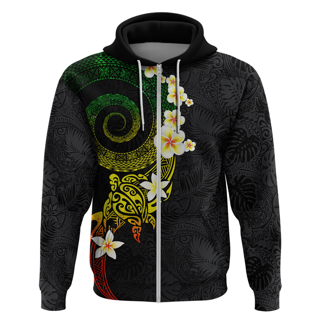 Polynesian Spiral Tribal Tattoo Hoodie Reggae Color