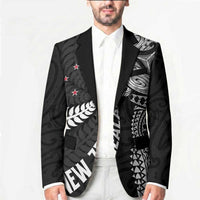 Aotearoa Volleyball Custom Blazer Silver Ferns and Maori Tribal Black