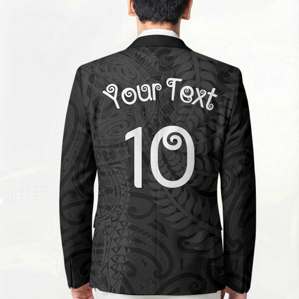 Aotearoa Volleyball Custom Blazer Silver Ferns and Maori Tribal Black