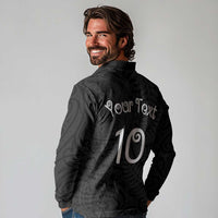 Aotearoa Volleyball Custom Long Sleeve Polo Shirt Silver Ferns and Maori Tribal Black LT03 - Polynesian Pride