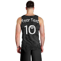 Aotearoa Volleyball Custom Men Tank Top Silver Ferns and Maori Tribal Black LT03 - Polynesian Pride