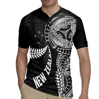 Aotearoa Volleyball Custom Rugby Jersey Silver Ferns and Maori Tribal Black