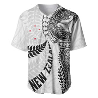 Aotearoa Volleyball Custom Baseball Jersey Silver Ferns and Maori Tribal White