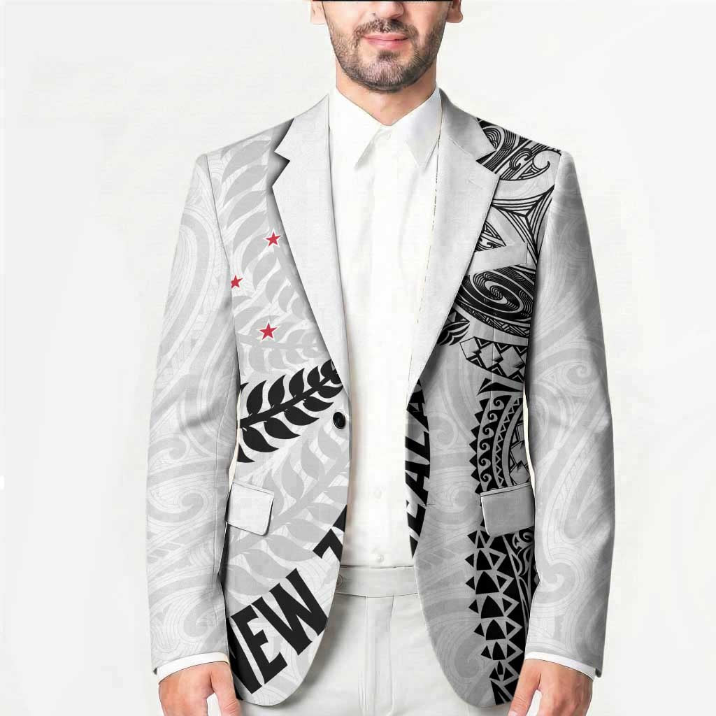 Aotearoa Volleyball Custom Blazer Silver Ferns and Maori Tribal White